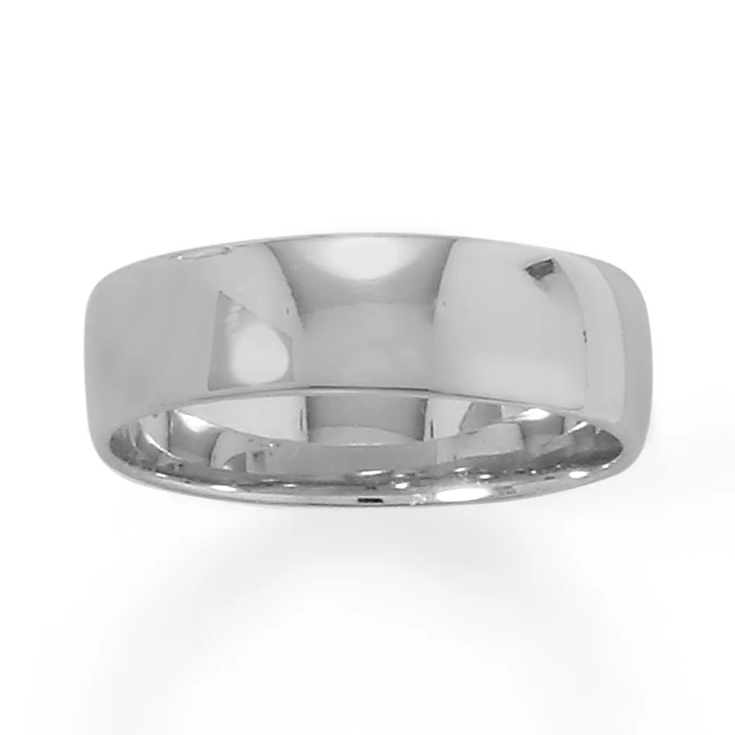 6mm Sterling Silver Wedding Band