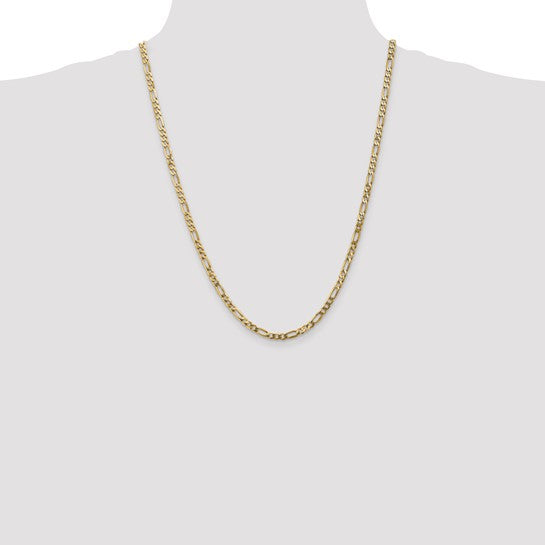 4.5mm Semi-Solid Figaro Chain - 10k & 14k Gold