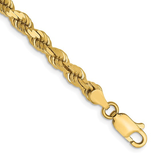 4mm Semi Solid Rope Chain - 10k & 14k Gold