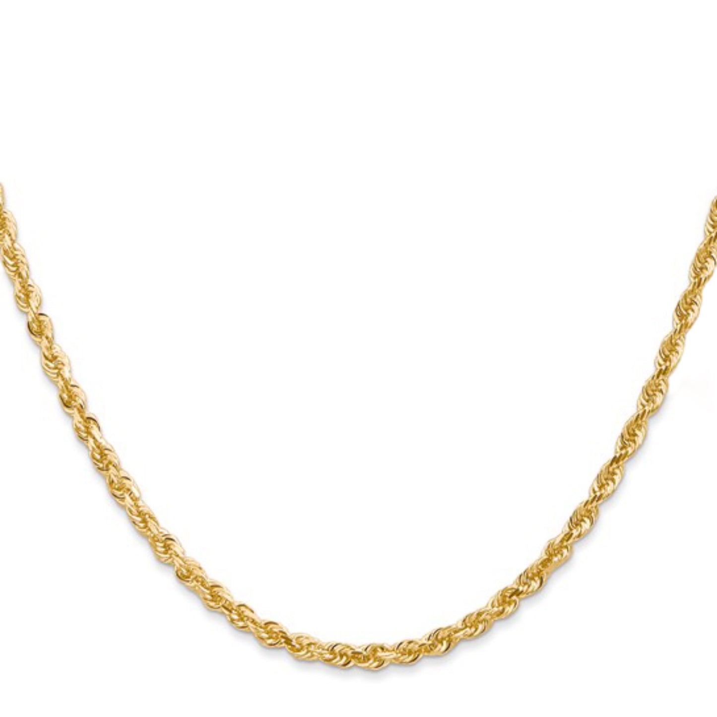 10K 3mm Solid Gold Rope Chain