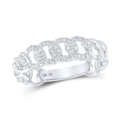 10k Gold Diamond Curb Link Ring - 1/6 Cttw