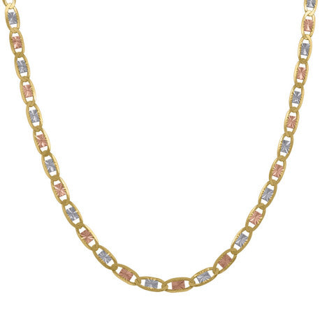 10K Gold Tricolor Valentino Chain – 2.5mm