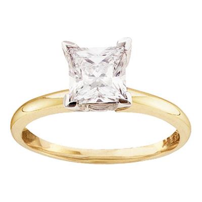 14k Yellow Gold Princess Diamond Solitaire Supreme Bridal Ring 1 Cttw (Certified)