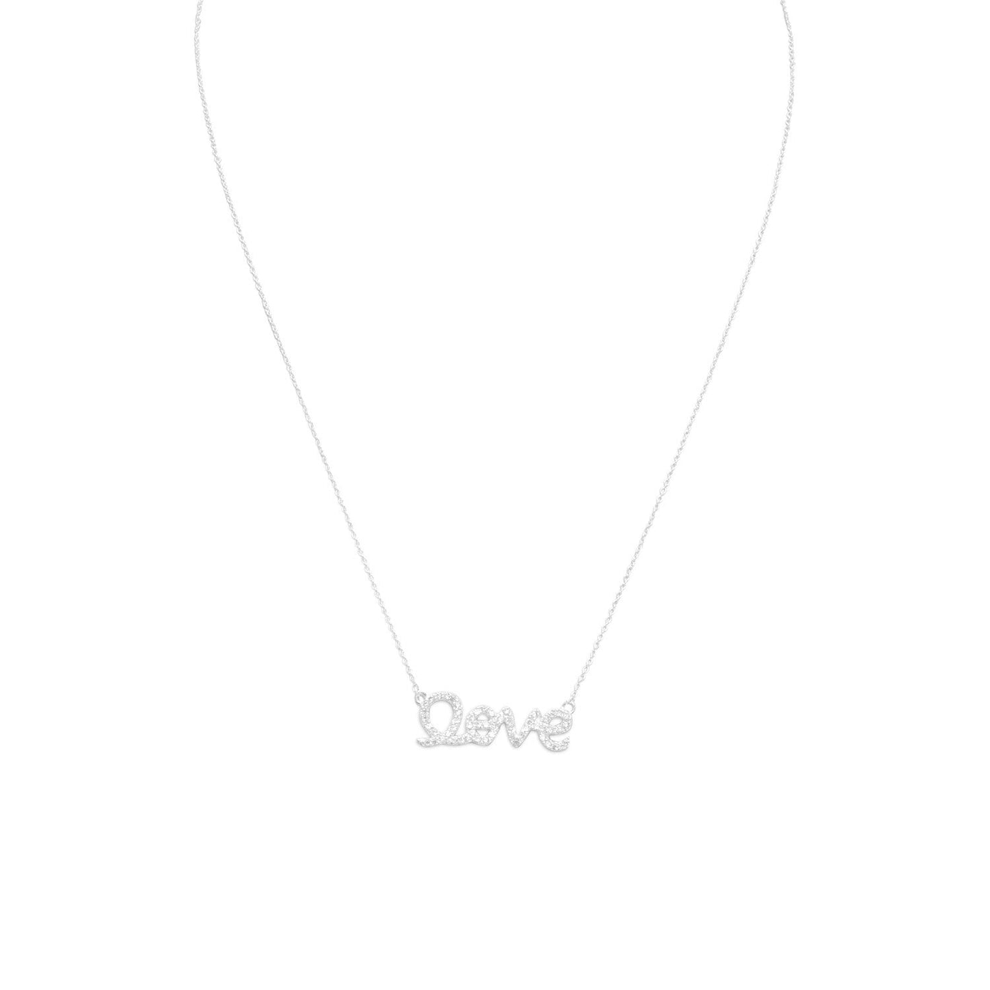 16" CZ "love" Necklace