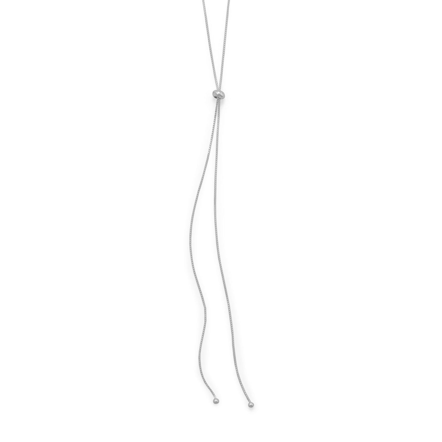 Adjustable 31" Box Chain Lariat Necklace