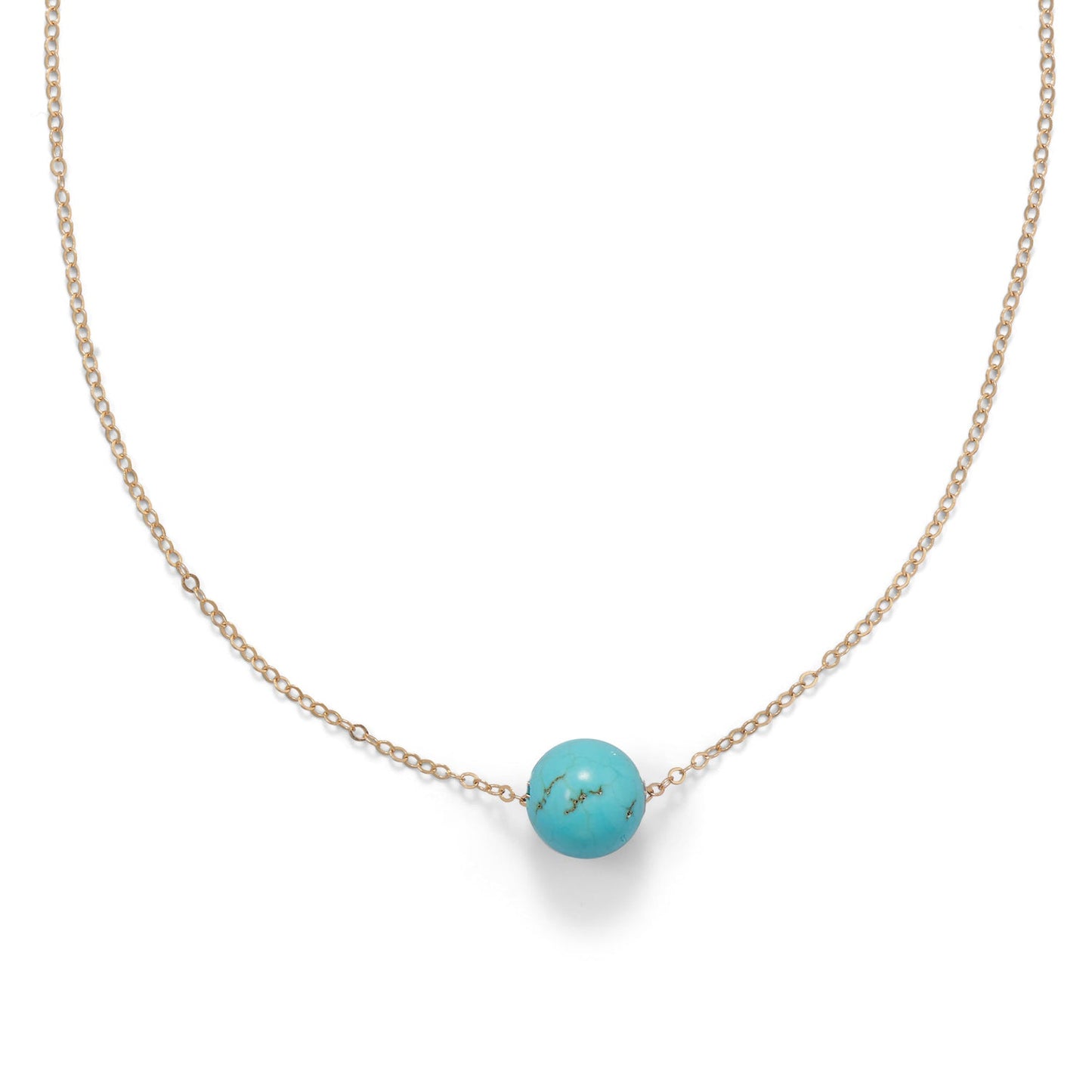 16" + 2" Gold Filled Magnesite Necklace