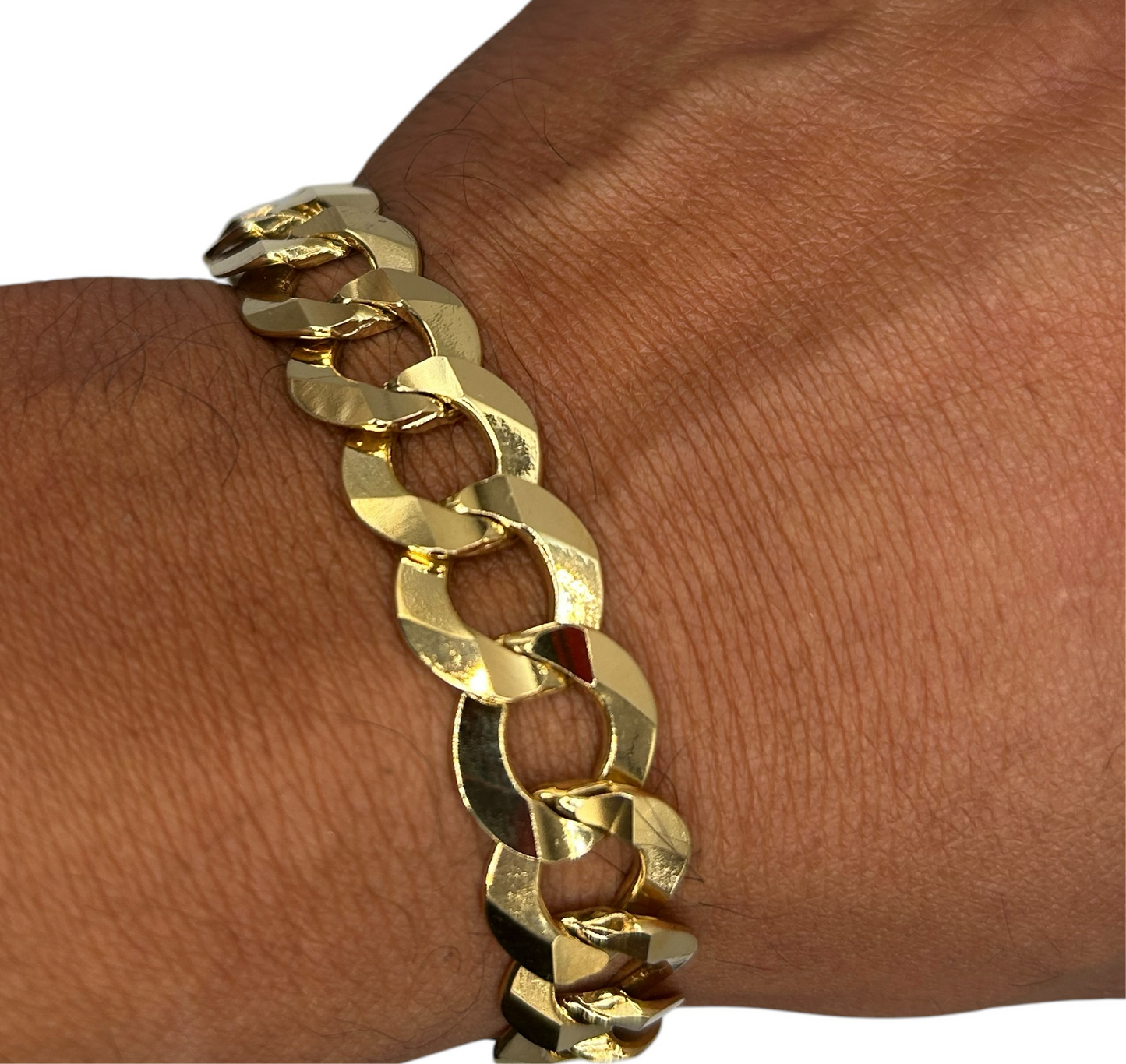 Solid 10k Gold 14mm Curb Bracelet- Custom 10”