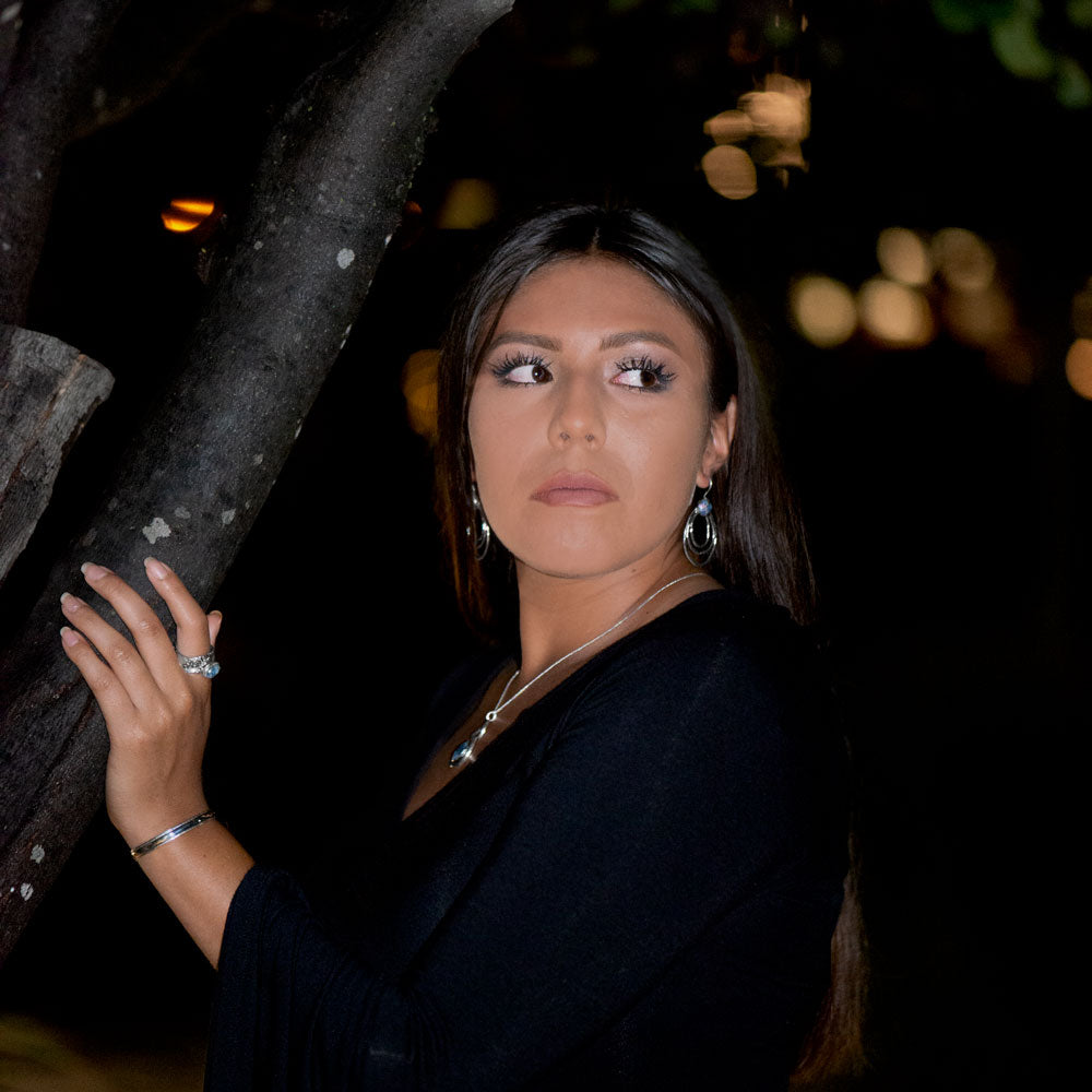 Oxidized Two Piece Ancient Roman Glass Ring Set