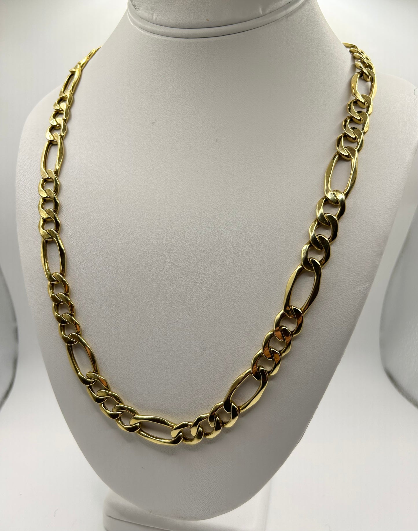 12mm Semi-Solid Figaro Chain - 10k & 14k Gold