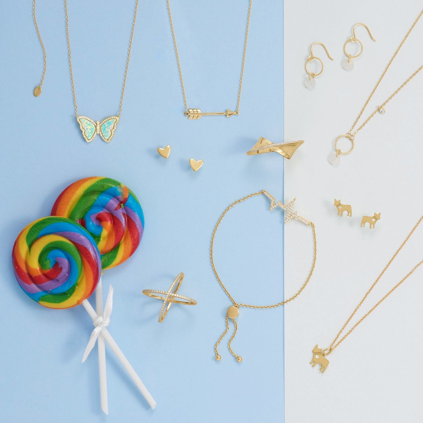 14 Karat Gold Plated Darling Dog Studs