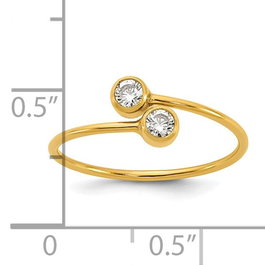 14K Gold Filled Bezel Set CZ Adjustable Ring