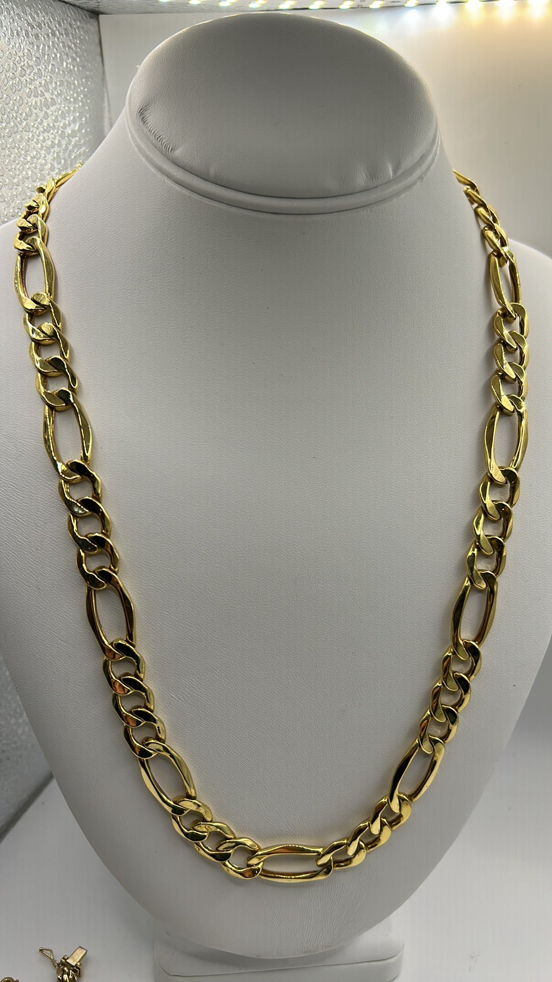 12mm Semi-Solid Figaro Chain - 10k & 14k Gold