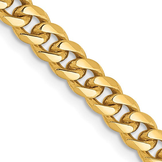 6.8mm Semi Solid Miami Cuban Chain - 10k &14k Gold