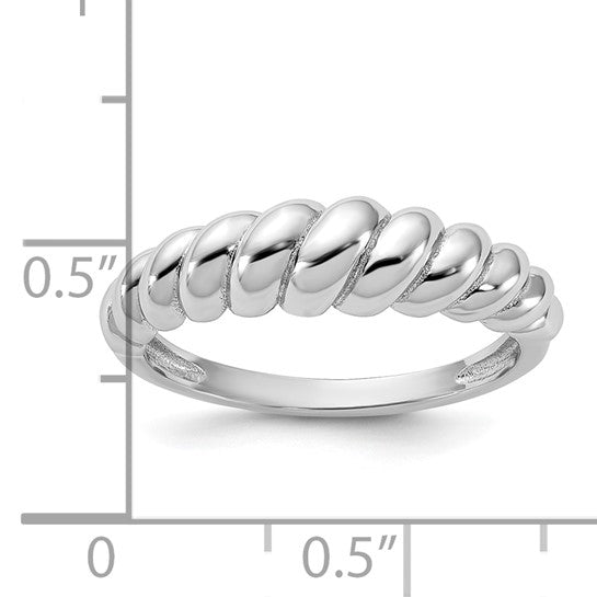 Sterling Silver Scalloped Ring - Sizes 6 to 8