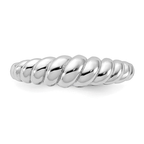 Sterling Silver Scalloped Ring - Sizes 6 to 8