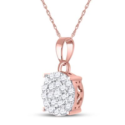 10k Gold Diamond Cluster Pendant--3/4 Cttw