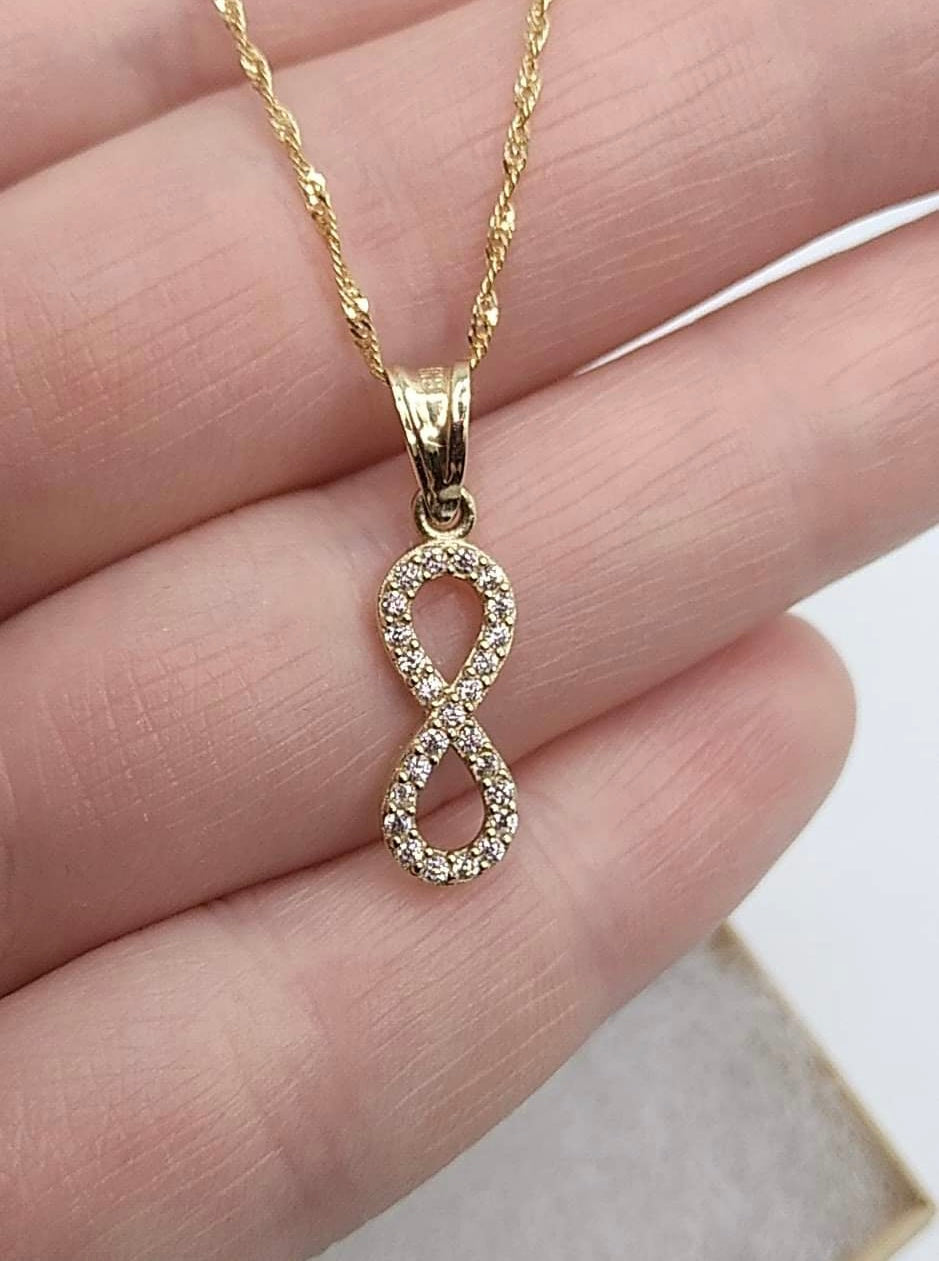 10K Gold Infinity CZ Necklace