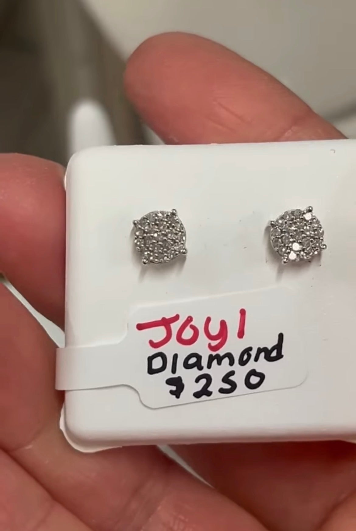 Sterling Silver Round Diamond Cluster Earrings – 1/5 CTW