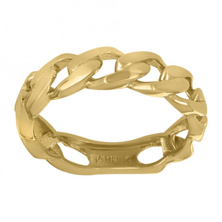 10k Gold Cuban Link Ring, 7mm