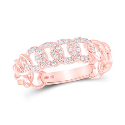 10k Gold Diamond Curb Link Ring - 1/6 Cttw