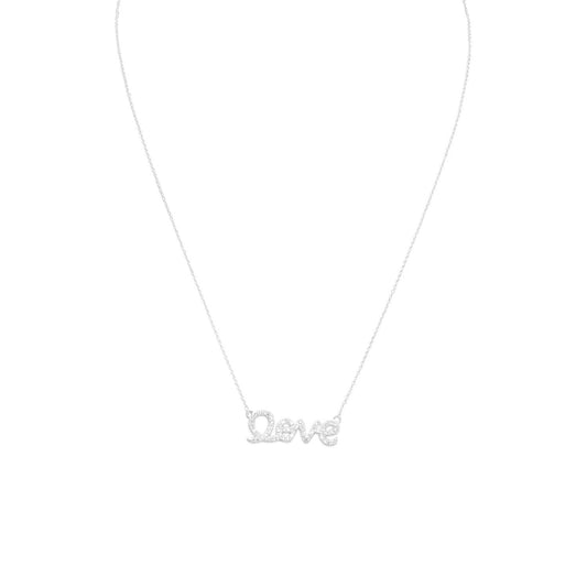 16" CZ "love" Necklace