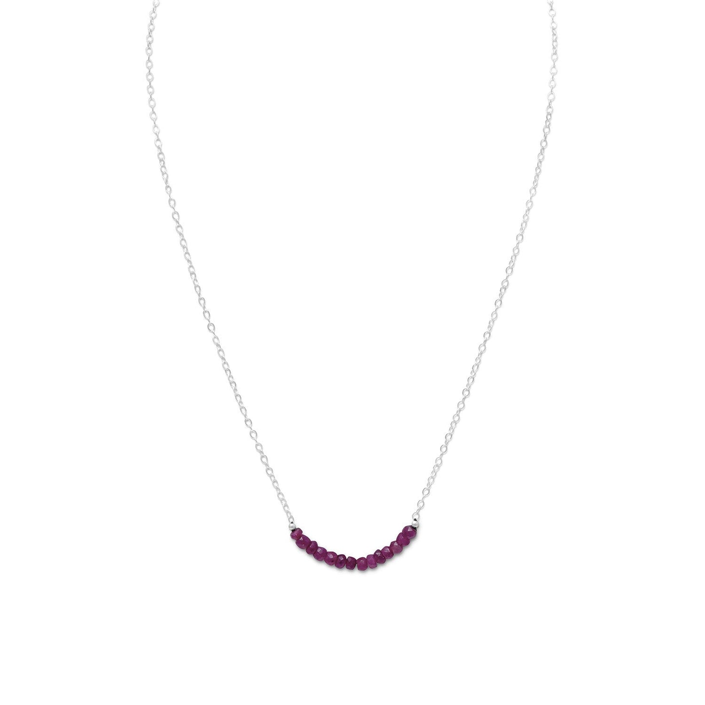 Faceted Corundum Bead Necklace - July Birthstone