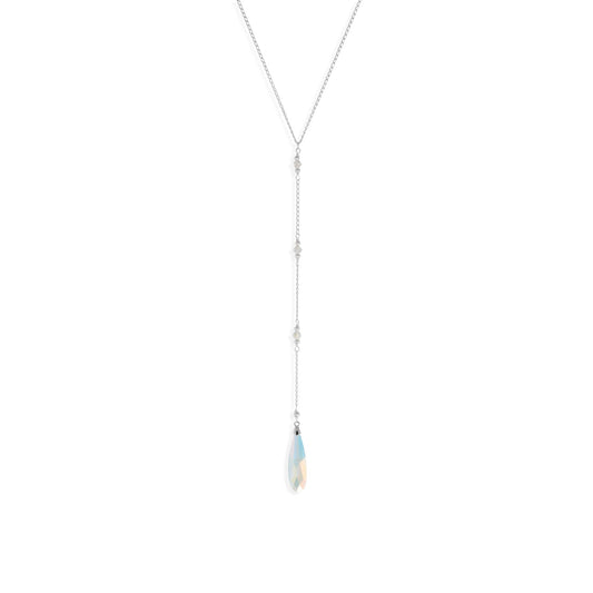 15"+4" Long Swarovski Crystal Y Necklace