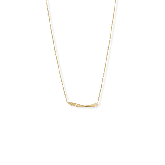 16" + 2" 1/2 Twist Textured Bar Necklace
