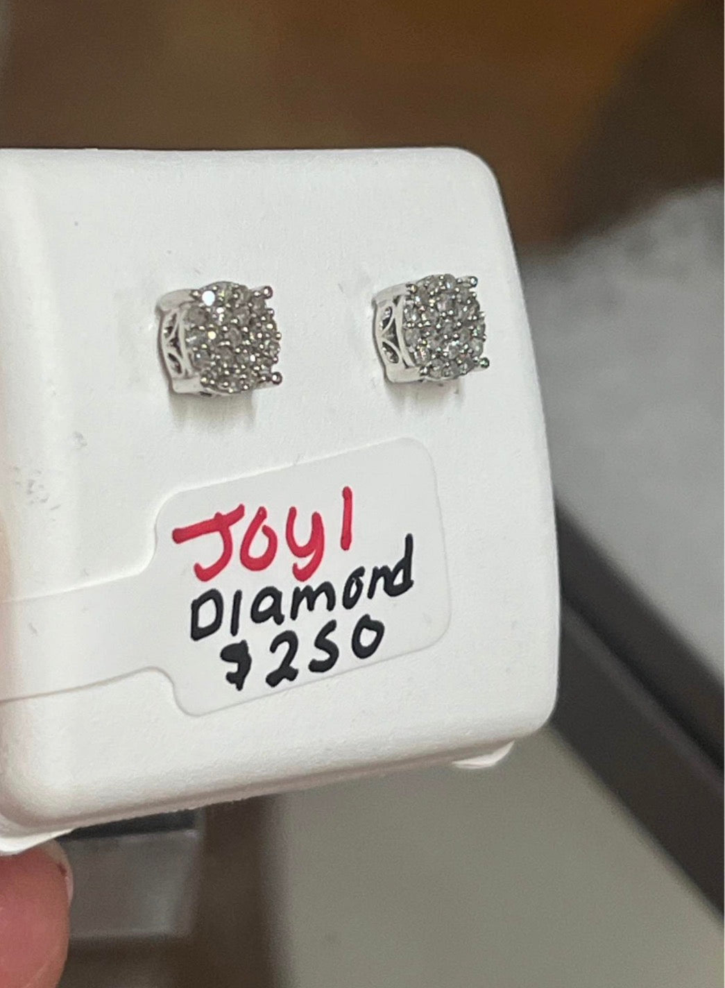 Sterling Silver Round Diamond Cluster Earrings – 1/5 CTW