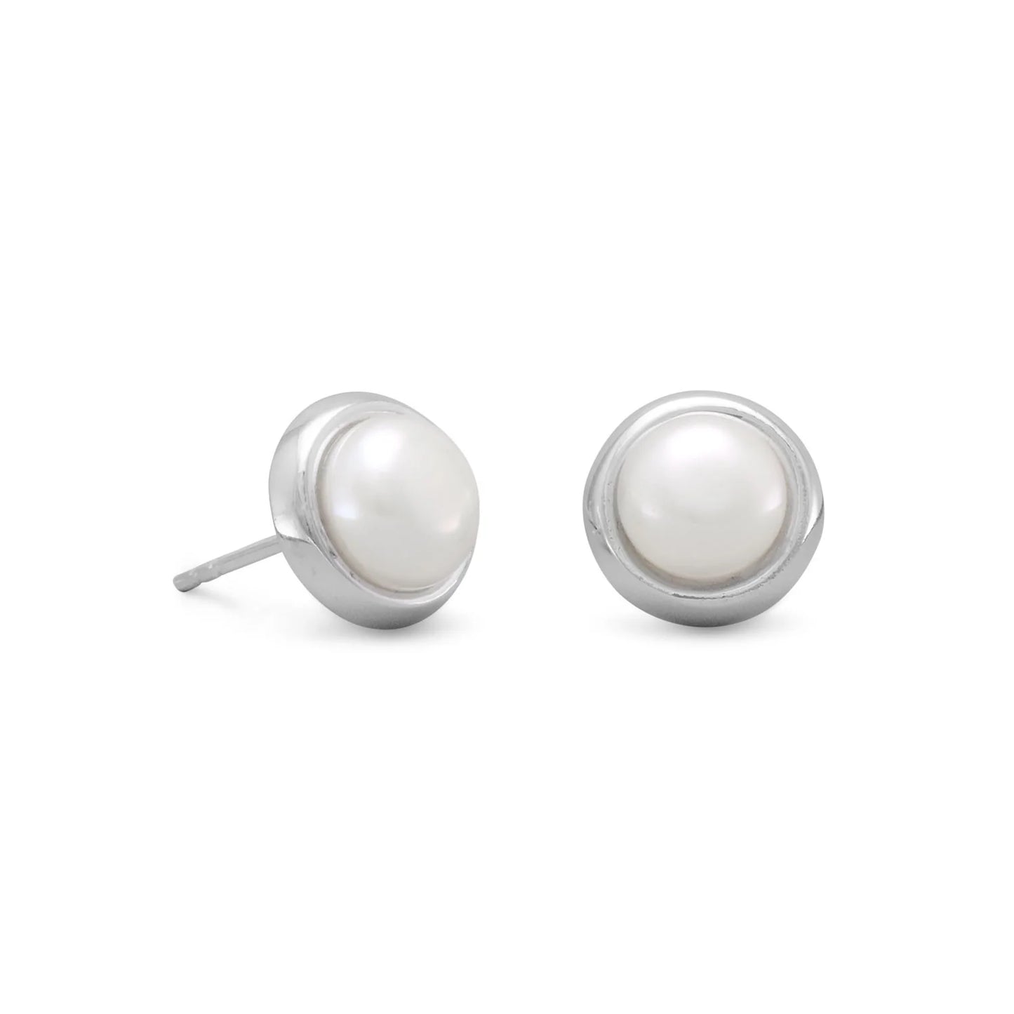 6mm Cultured Freshwater Pearl Earrings - Sterling Silver