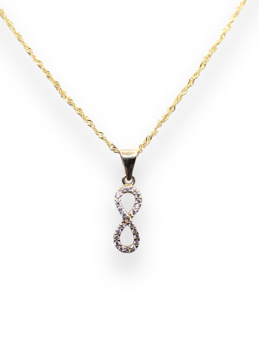 10K Gold Infinity CZ Necklace