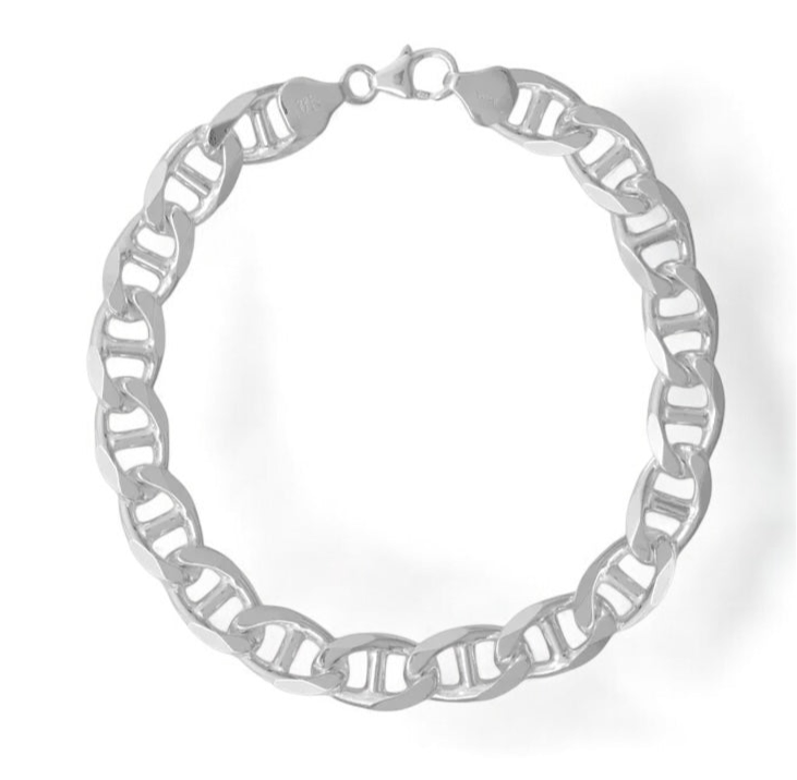 Sterling Silver 9mm Mariner Bracelet - 8 inches