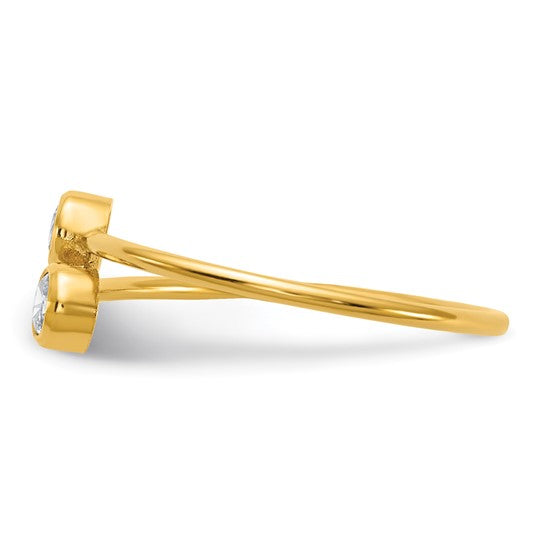 14K Gold Filled Bezel Set CZ Adjustable Ring