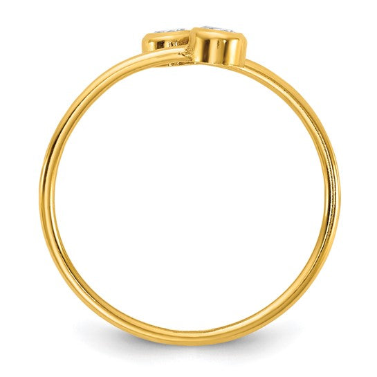 14K Gold Filled Bezel Set CZ Adjustable Ring