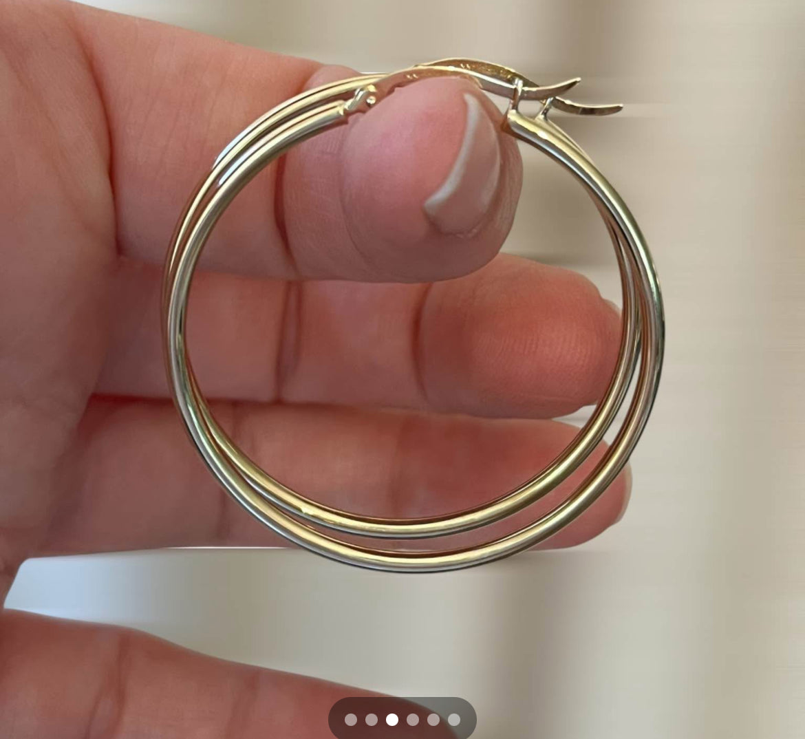 10K Gold Hoop Earrings-44mm long