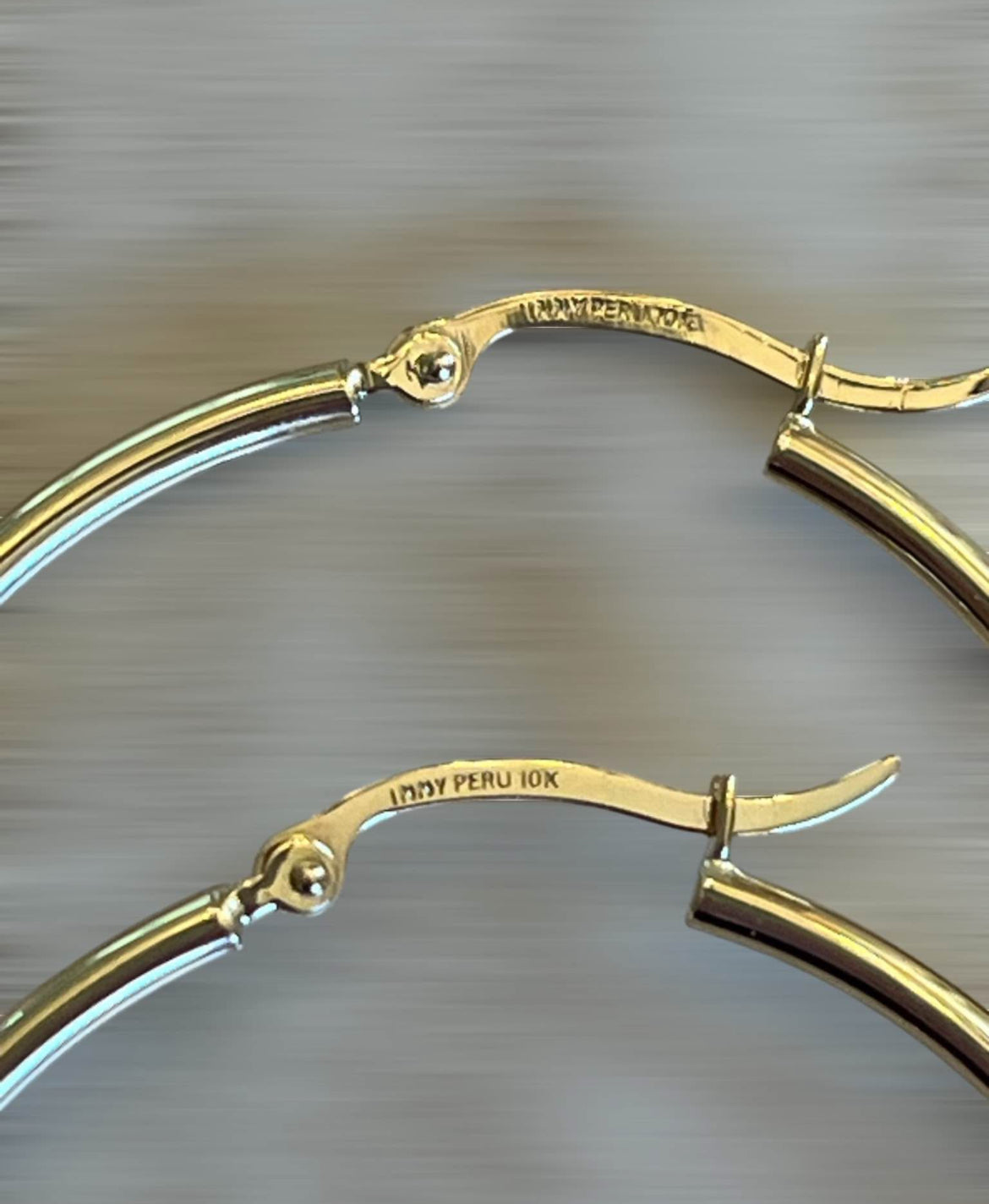 10K Gold Hoop Earrings-44mm long