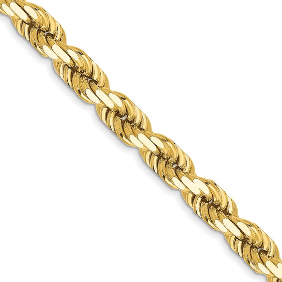 10k Gold Semi Solid 7mm Rope Chain