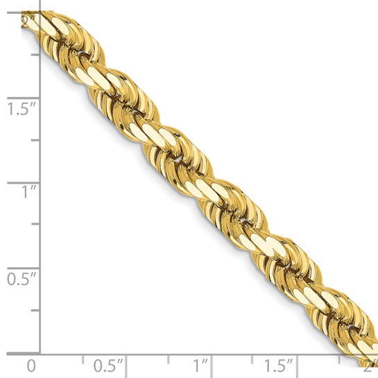 10k Gold Semi Solid 7mm Rope Chain