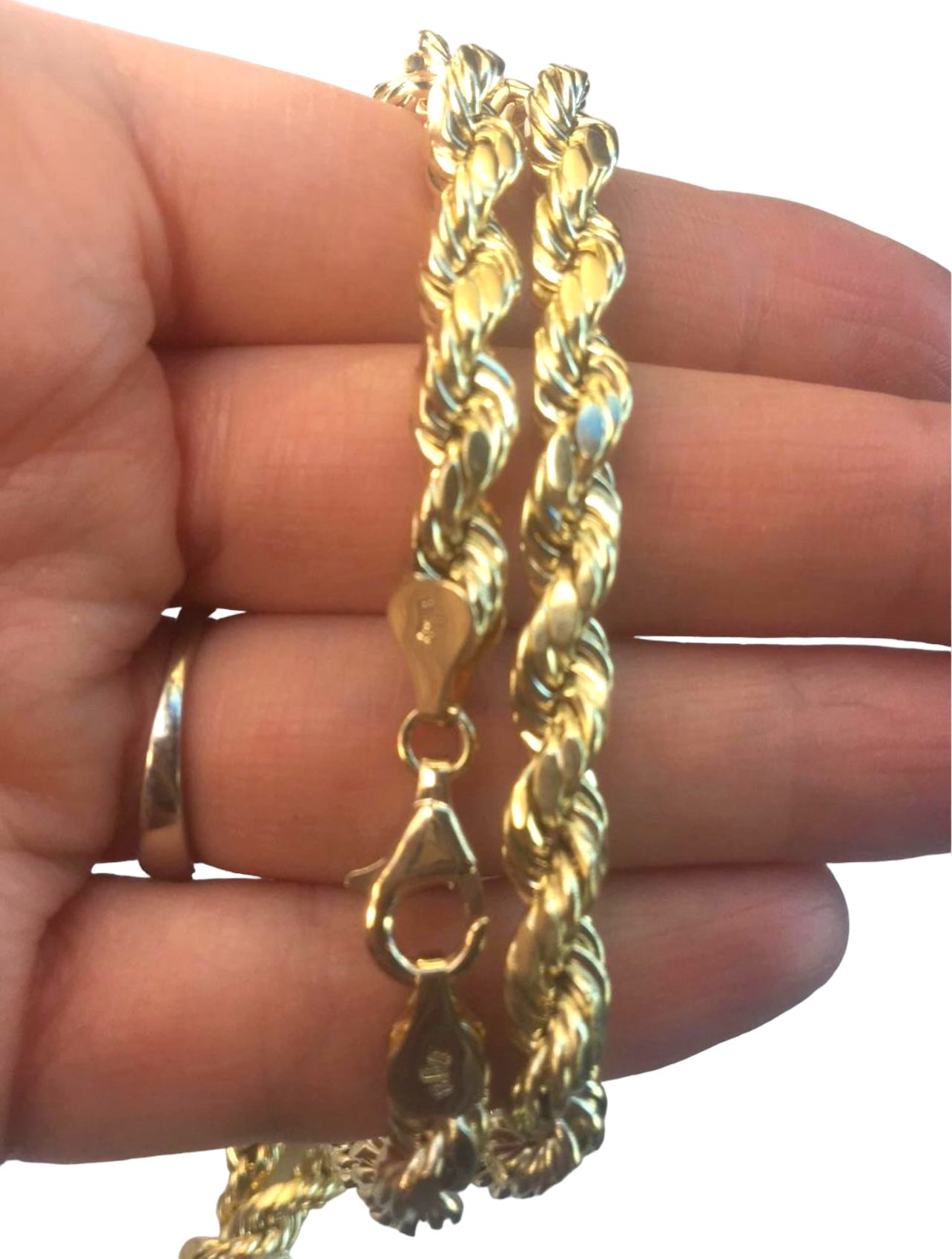 10k Gold Semi Solid 7mm Rope Chain