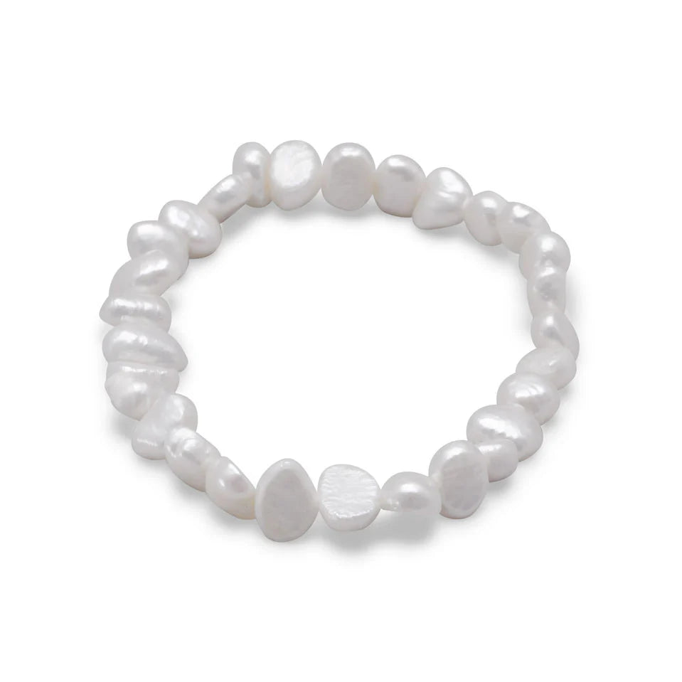 Cultured Freshwater Pearl Stretch Bracelet - White