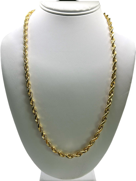 10k Gold Solid 6mm Rope Chain