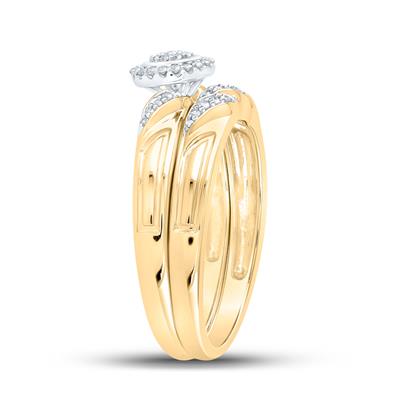 Diamond Wedding Ring Set 1/6 Ct tw Round 10k Yellow Gold