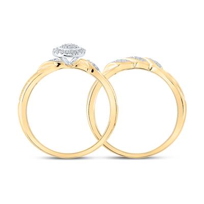 Diamond Wedding Ring Set 1/6 Ct tw Round 10k Yellow Gold