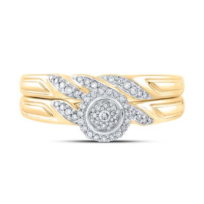 Diamond Wedding Ring Set 1/6 Ct tw Round 10k Yellow Gold