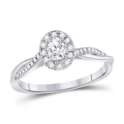 Diamond Engagement Ring Oval Shaped 1/3 Ct tw White 14k Gold