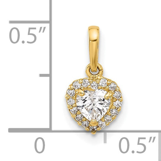 14k Baby Heart Pendant CZ