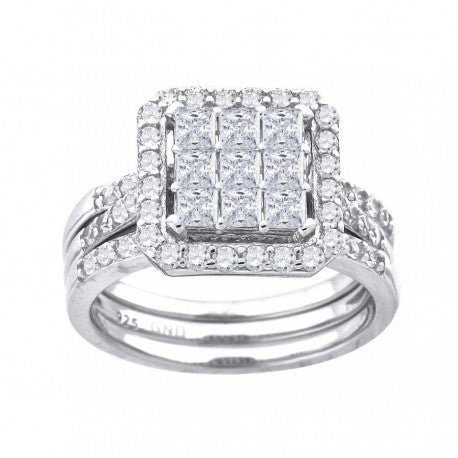 Pave Cushion Eternity Set - Wedding and Engagement Ring - Joyi Jewelers