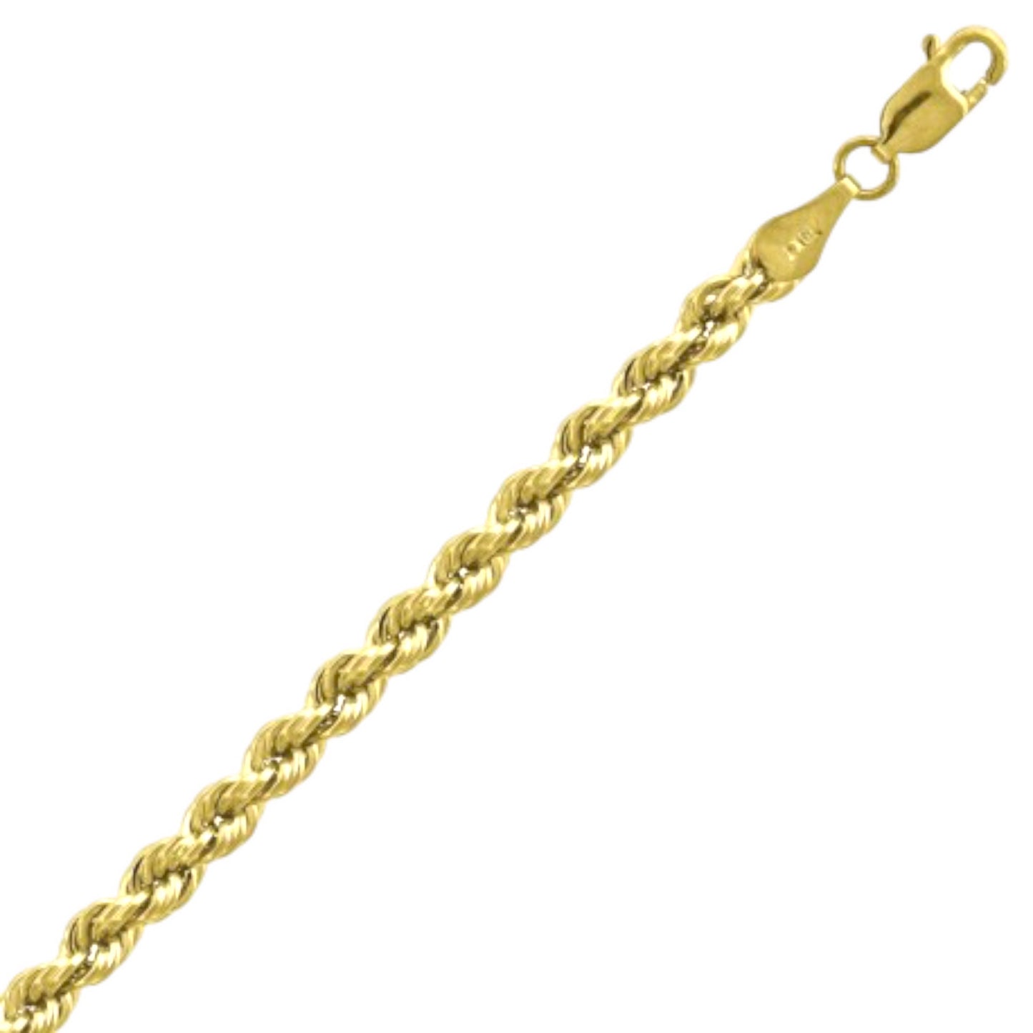 4mm Semi Solid 10k Gold Rope Chain