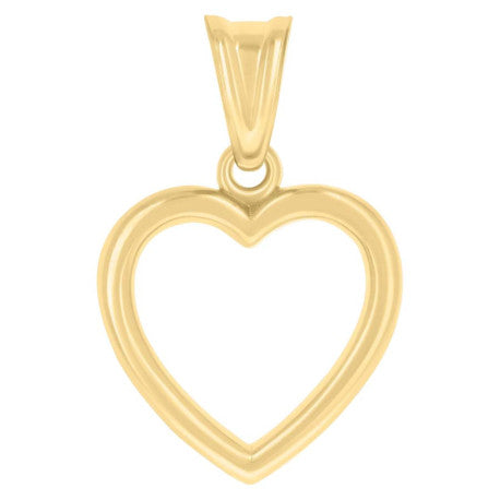 10k Gold Open Heart Pendant